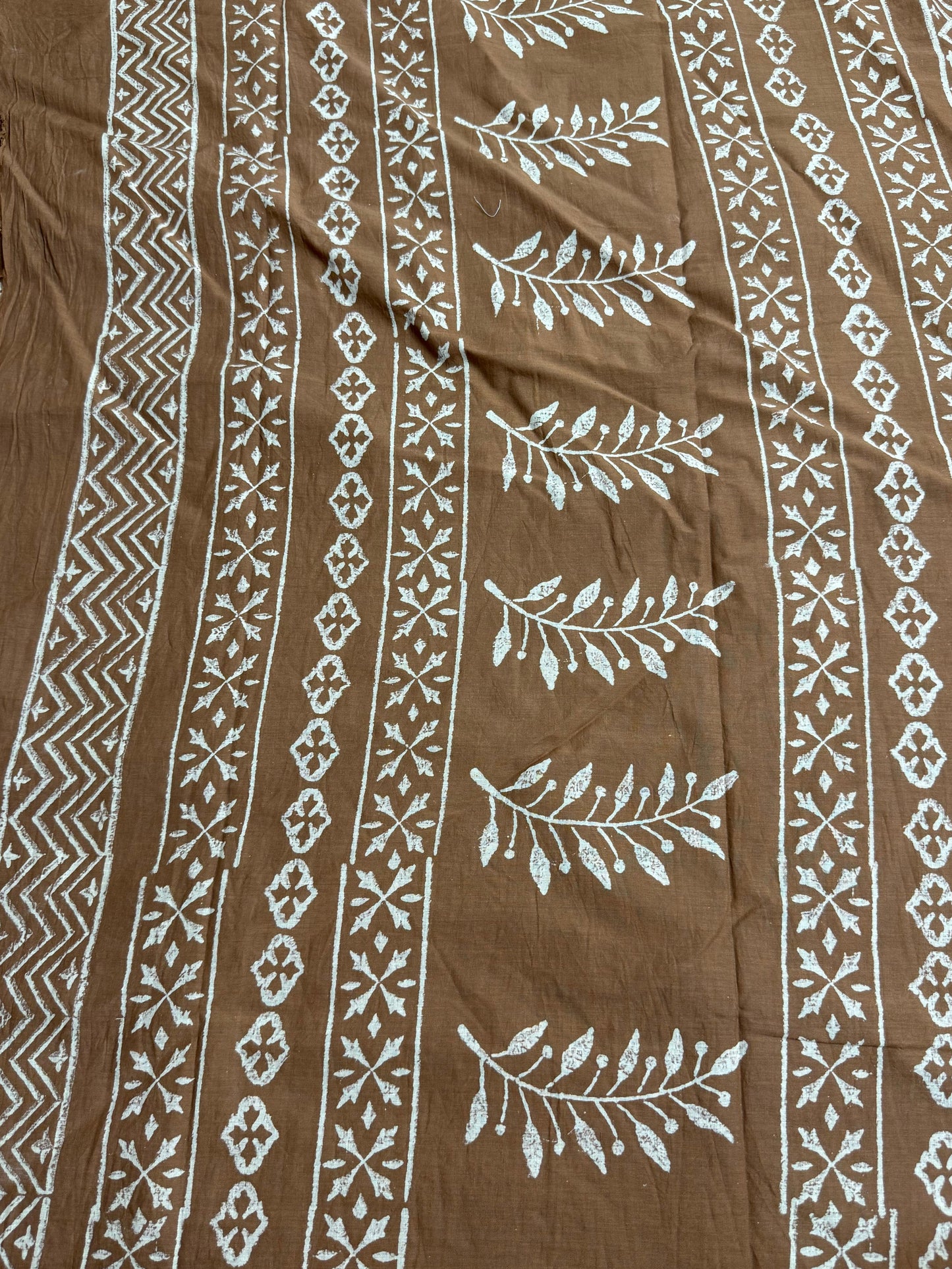 Hand block printed mulmul cotton saree