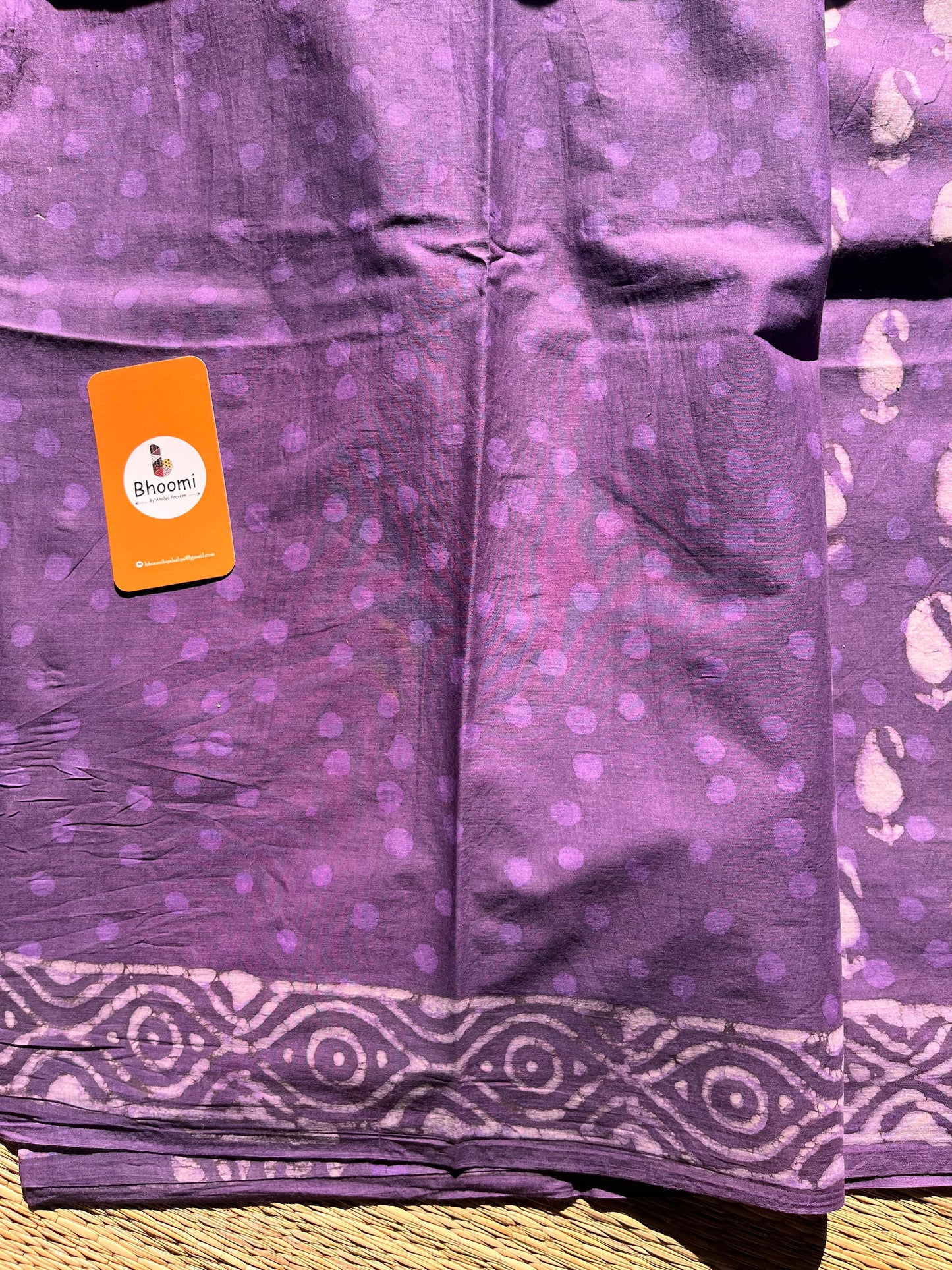 HAND BLOCK PRINTED MULMUL COTTON SAREE