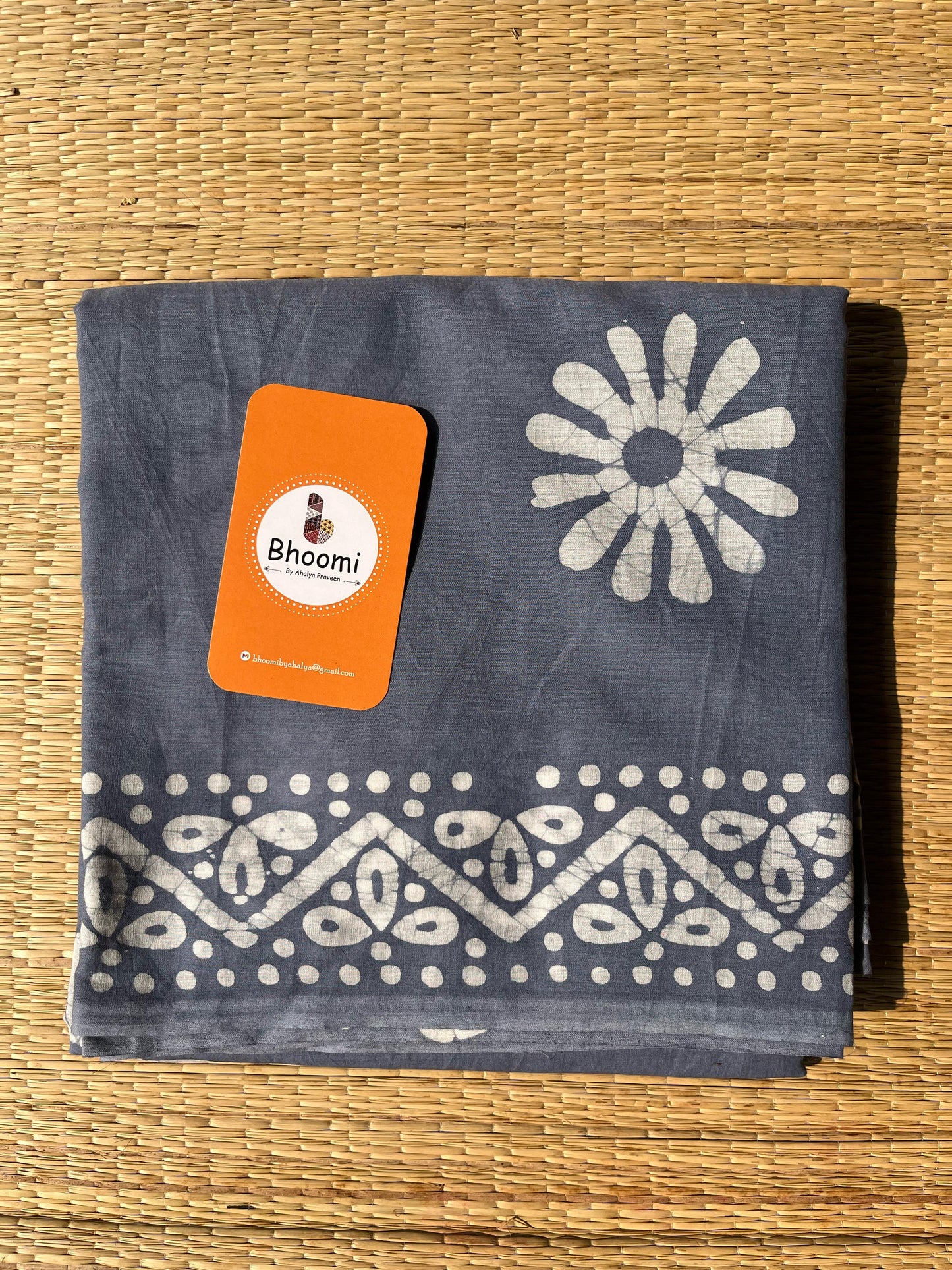 BH017 HANDBLOCK PRINTED MULMUL COTTON SAREE