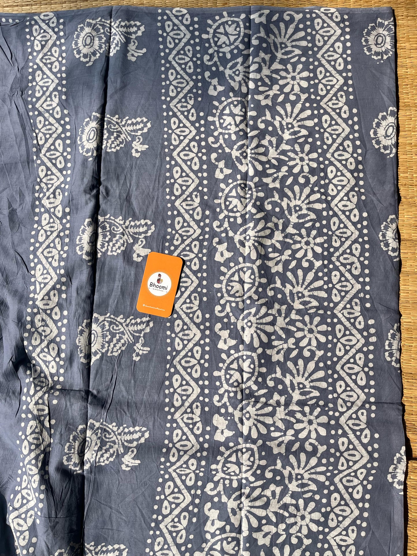 BH017 HANDBLOCK PRINTED MULMUL COTTON SAREE