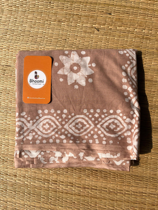 BH018 HANDBLOCK PRINTED MULMUL COTTON SAREE