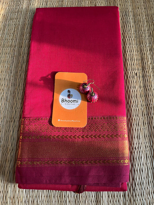 Narayanpet saree with Treacotta Jhumkka