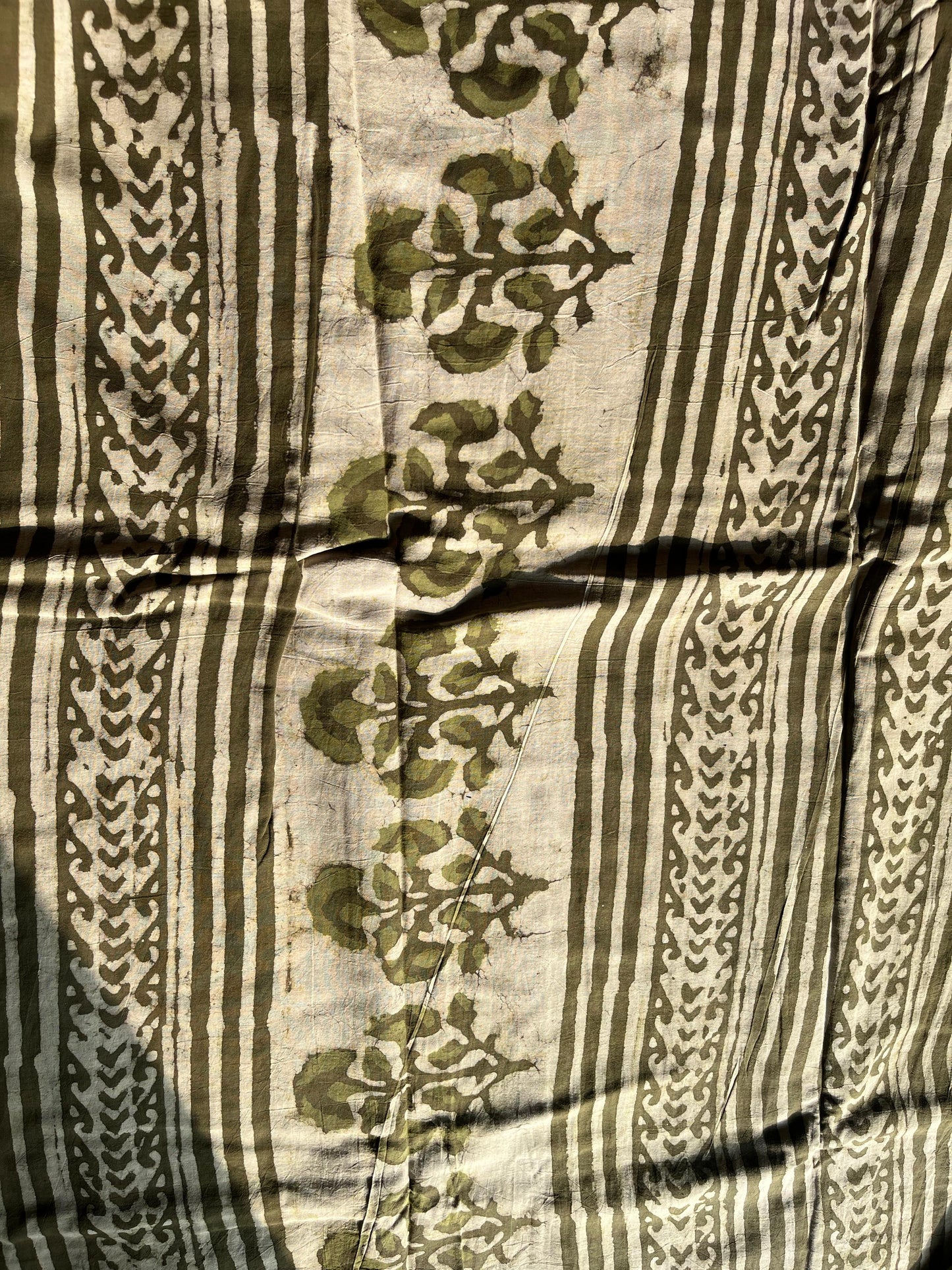 BH002 Hand block printed Mulmul cotton saree