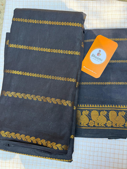 SUNGUDI COTTON SAREE (BLACK)
