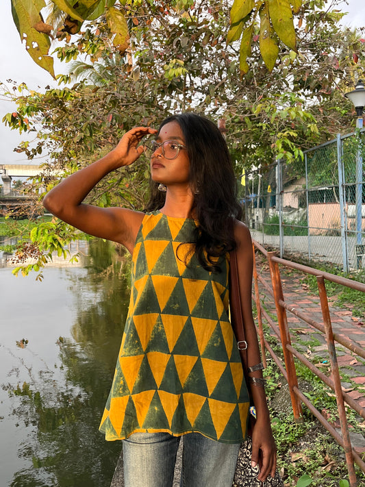 Hand block printed Short Kurti