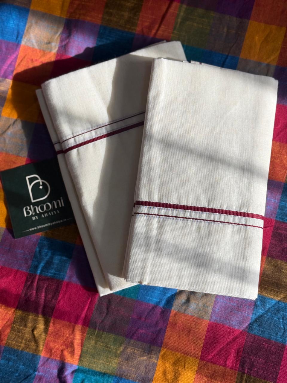 Puliyilakara Set mund with Madras Kattam Blouse piece