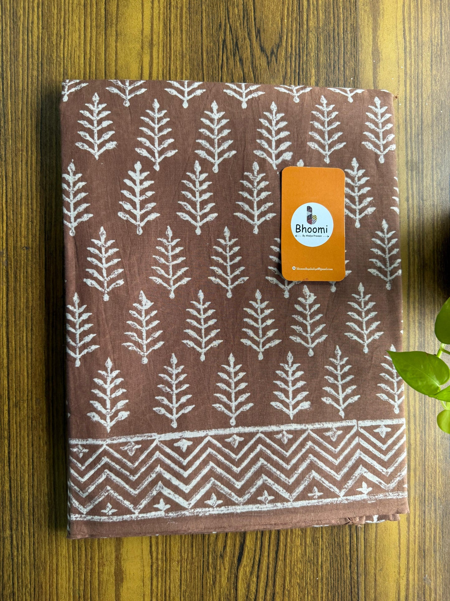 Hand block printed mulmul cotton saree