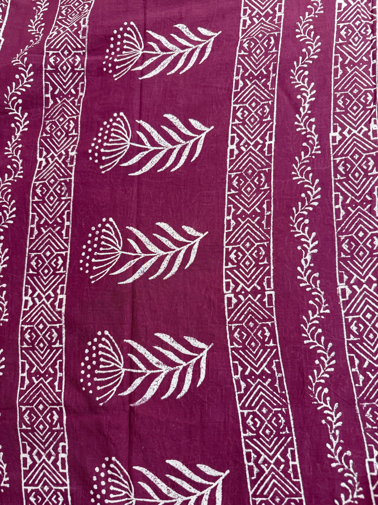 Hand block printed mulmul cotton saree