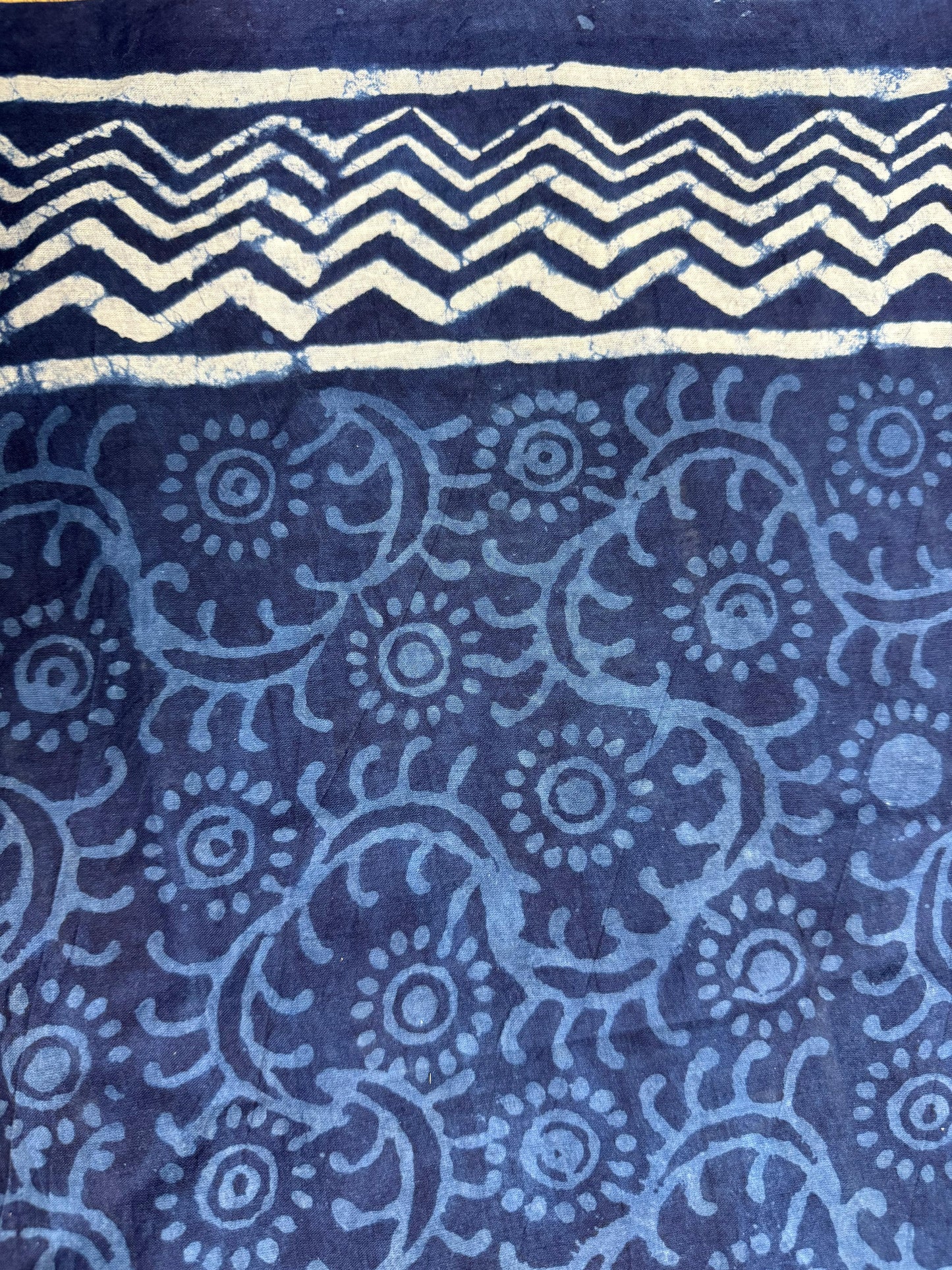 Hand block printed mulmul cotton saree