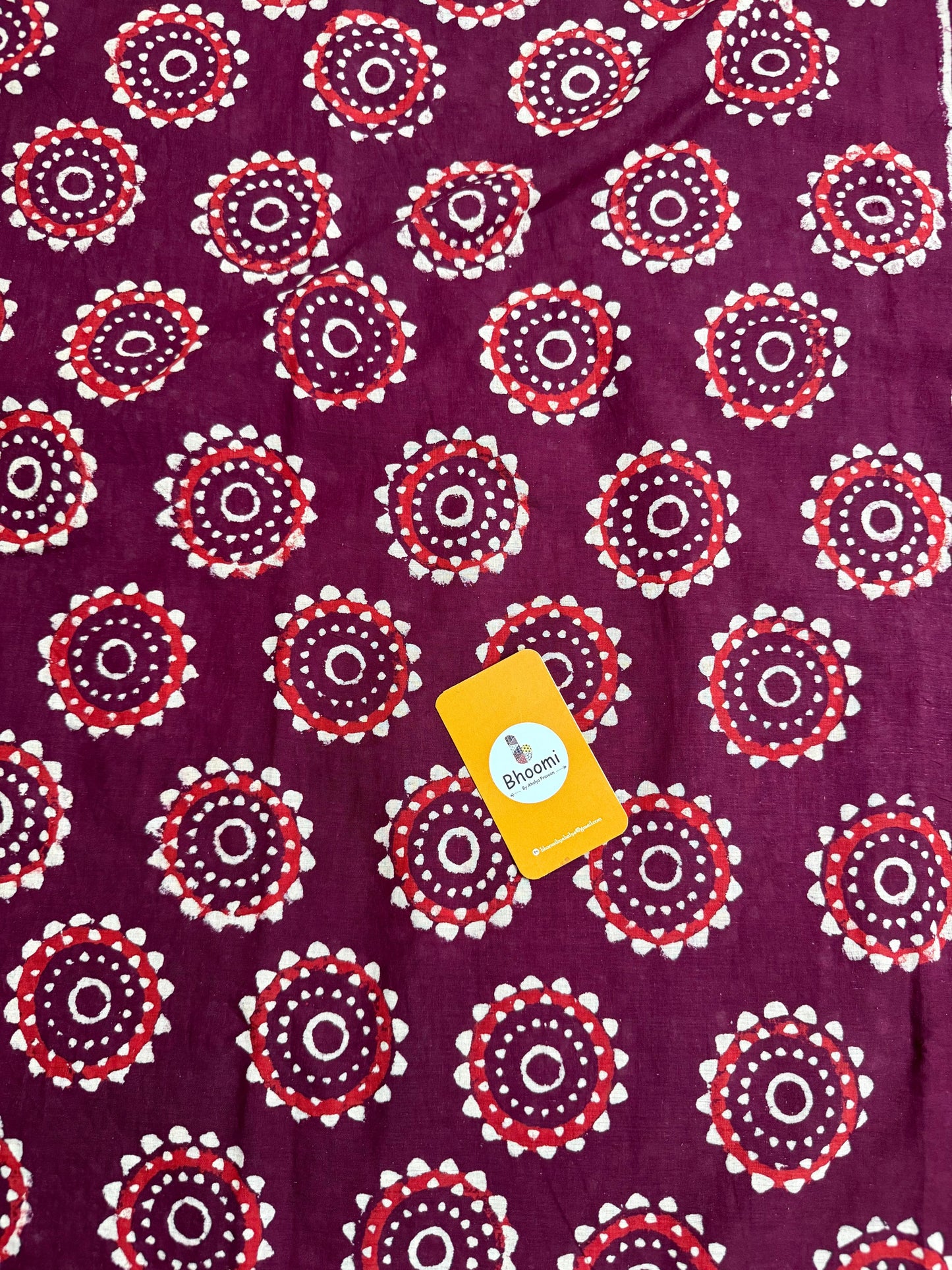 Hand block printed mulmul cotton saree