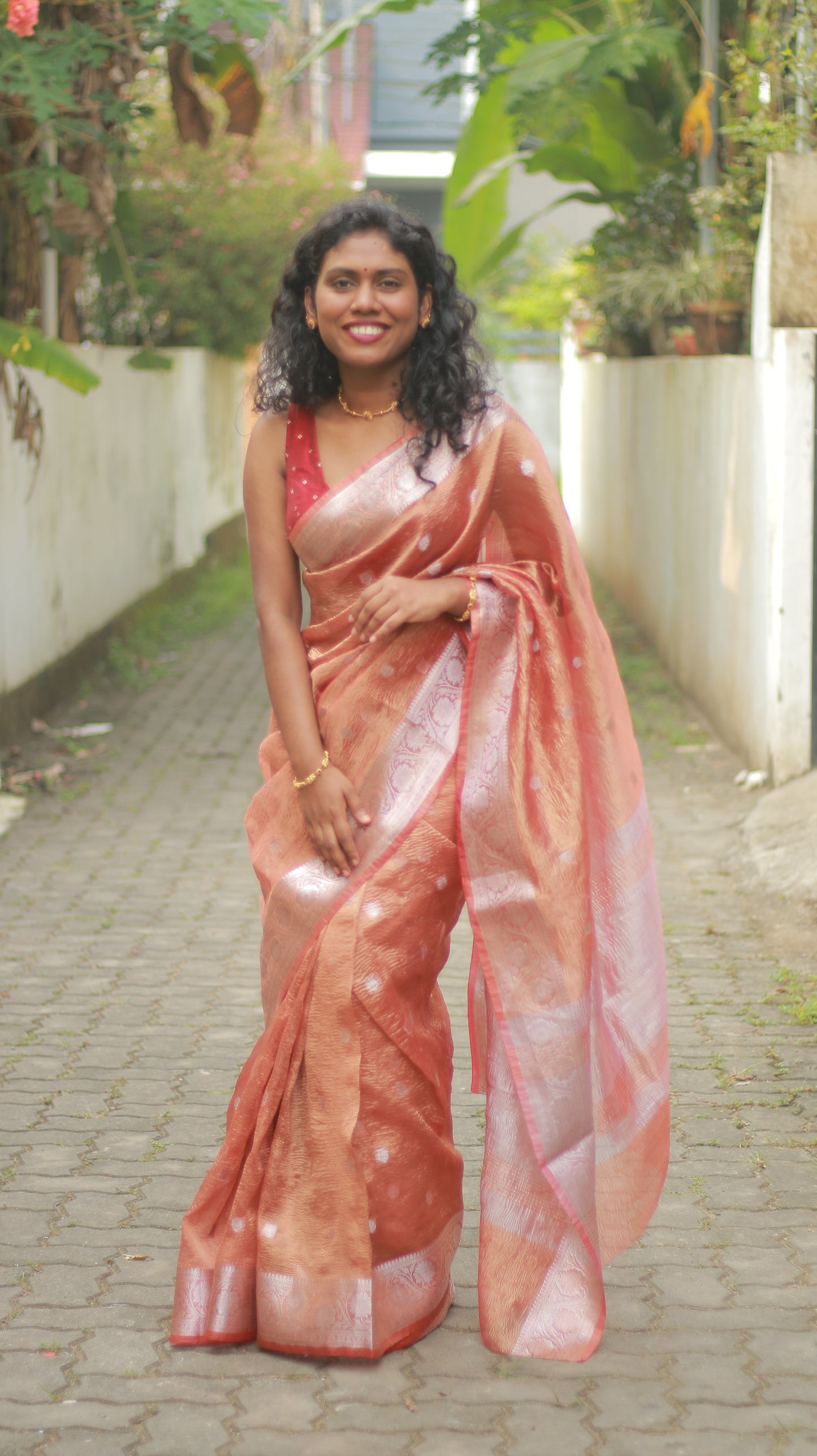 BANARASI CRUSHED TISSUE SEMI-SILK SAREE