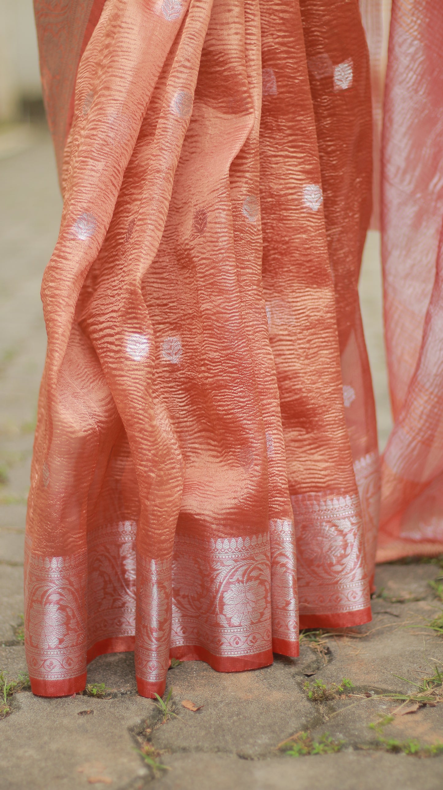 BANARASI CRUSHED TISSUE SEMI-SILK SAREE