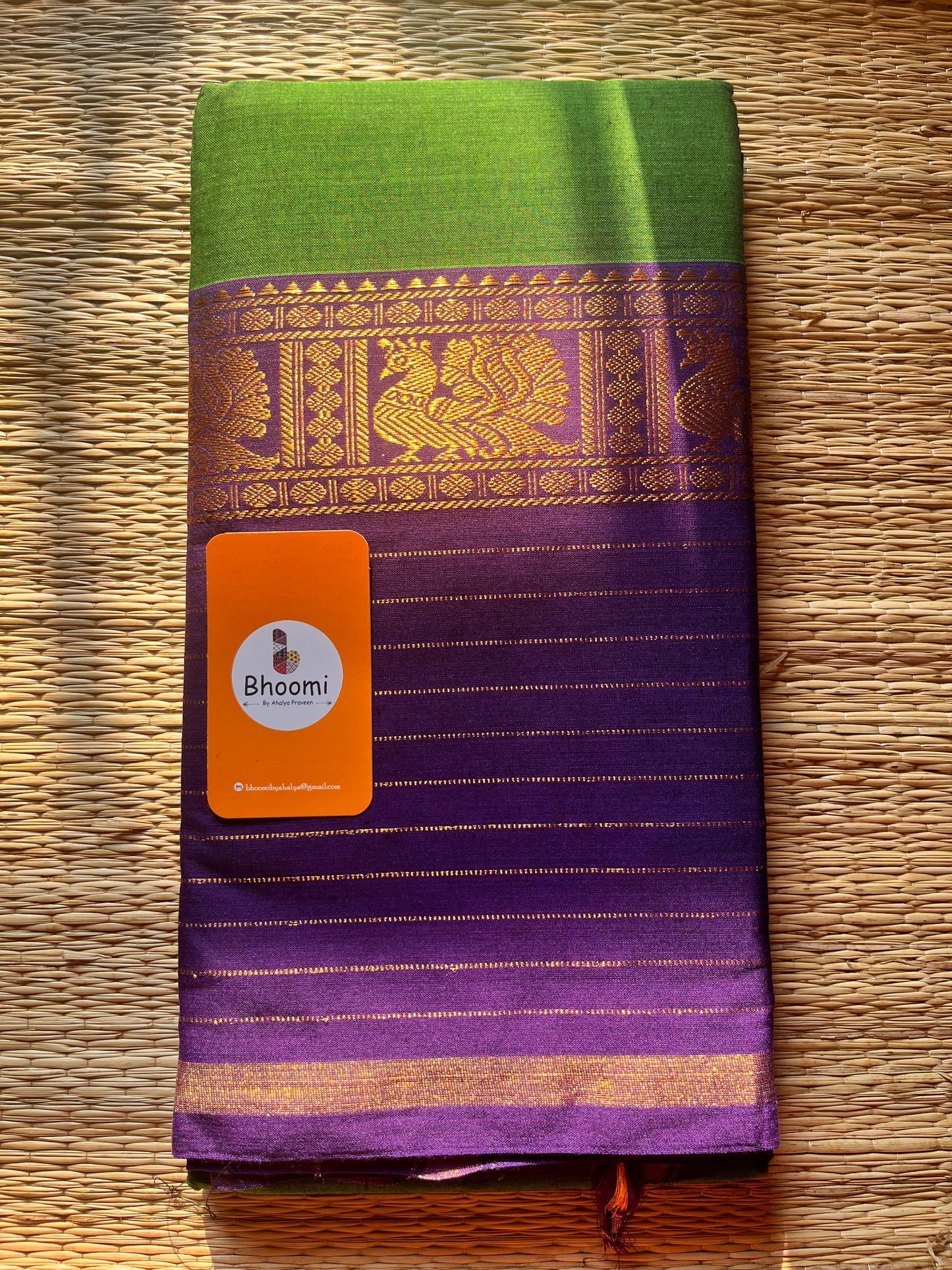 BH003 Green Violet Narayenpet saree
