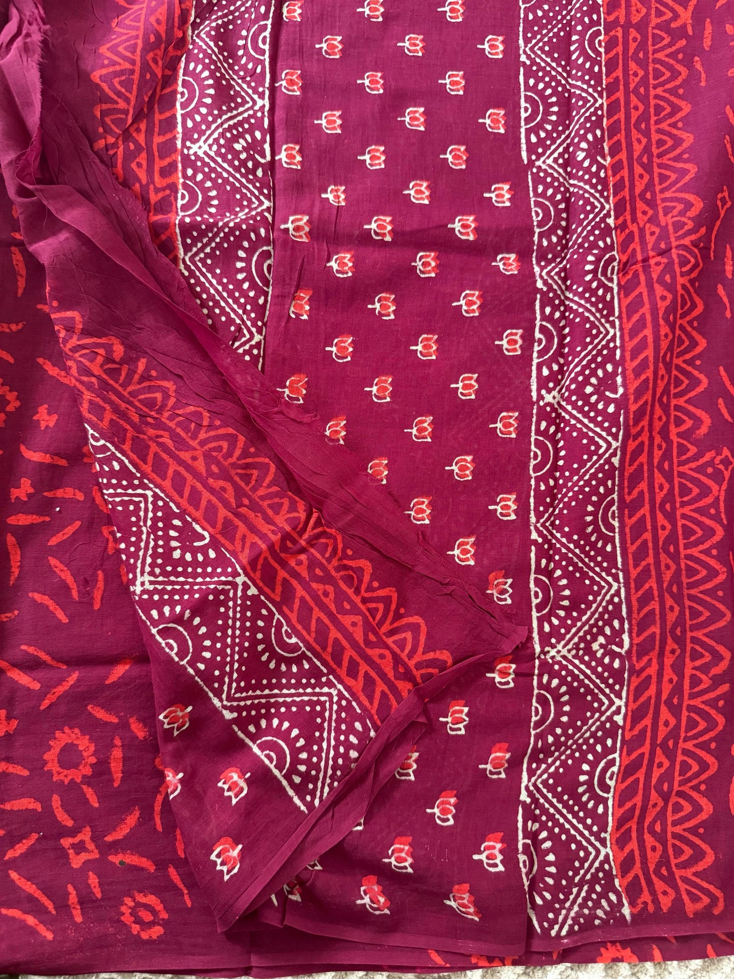 BHS010 HAND BLOCK PRINTED MULMUL COTTON SALWAR SUIT