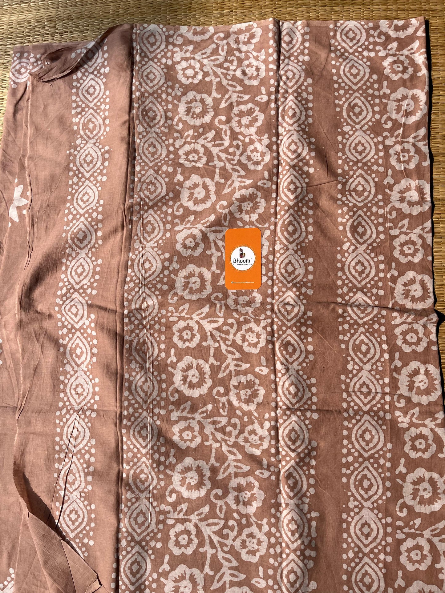 BH018 HANDBLOCK PRINTED MULMUL COTTON SAREE