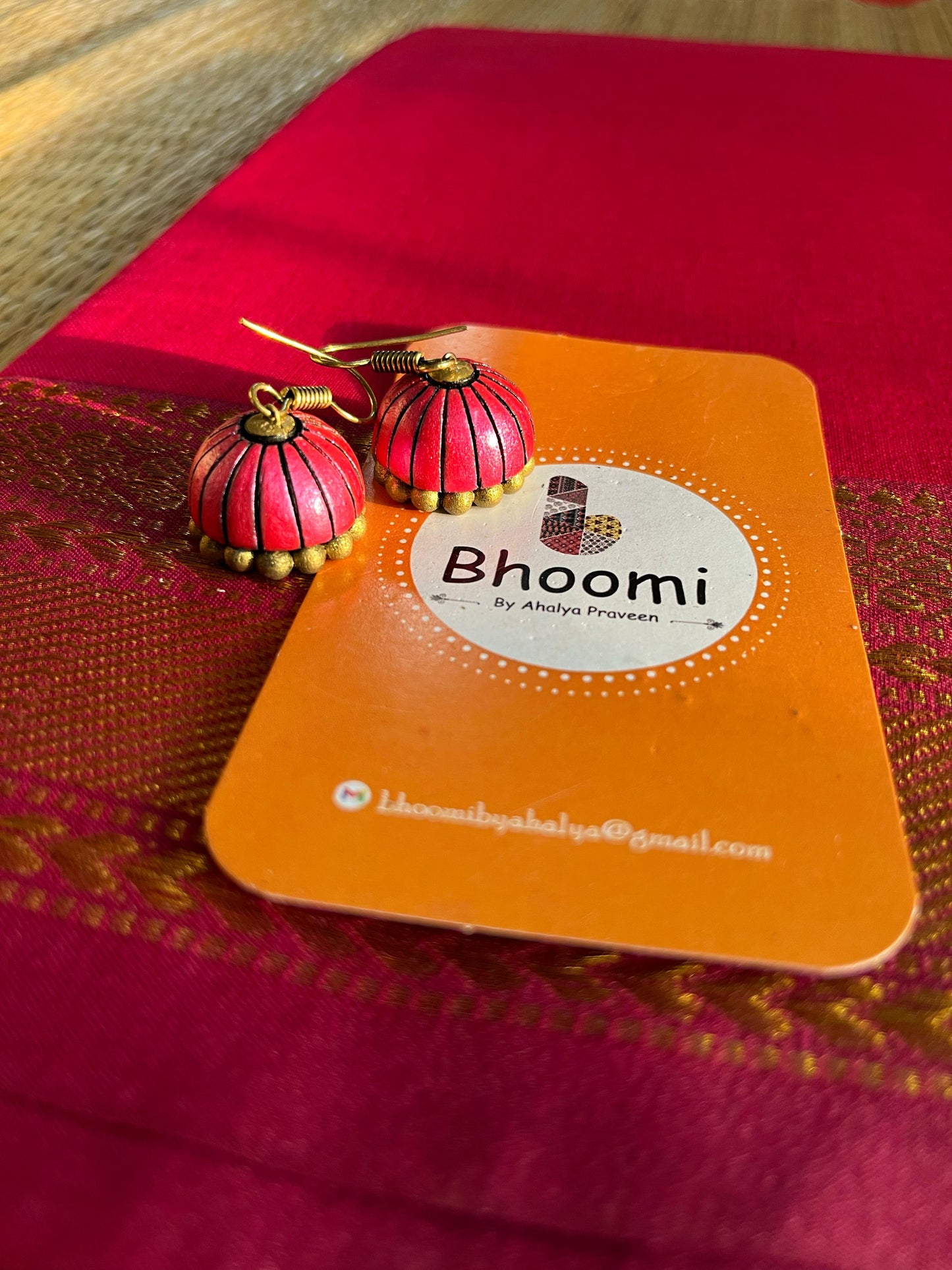 Narayanpet saree with Treacotta Jhumkka