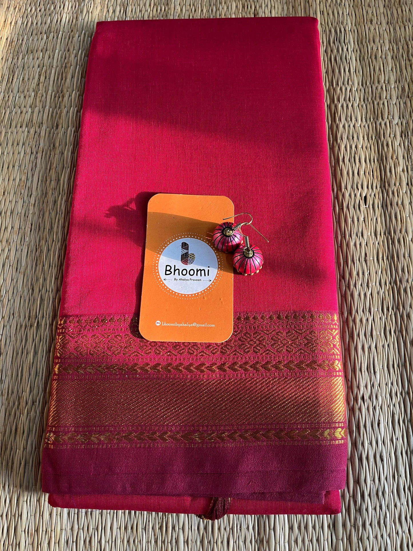 Narayanpet saree with Treacotta Jhumkka