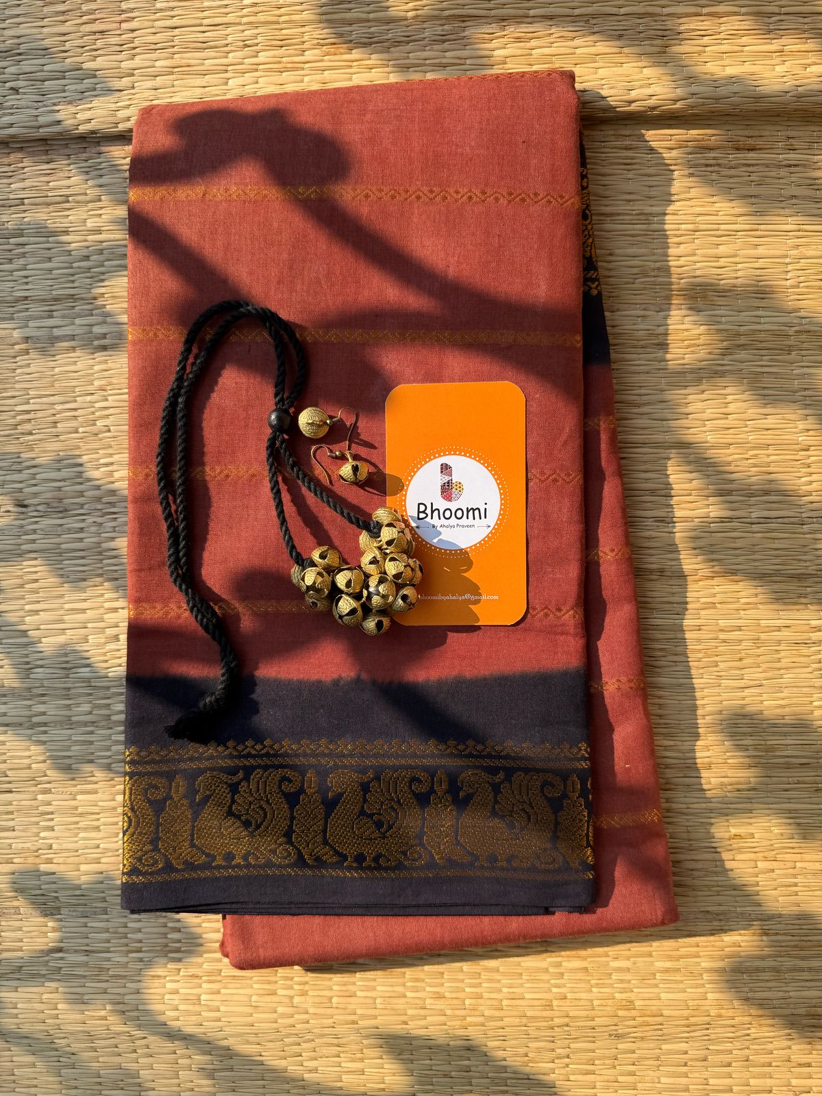 Sungudi cotton paired with chilanga jewels