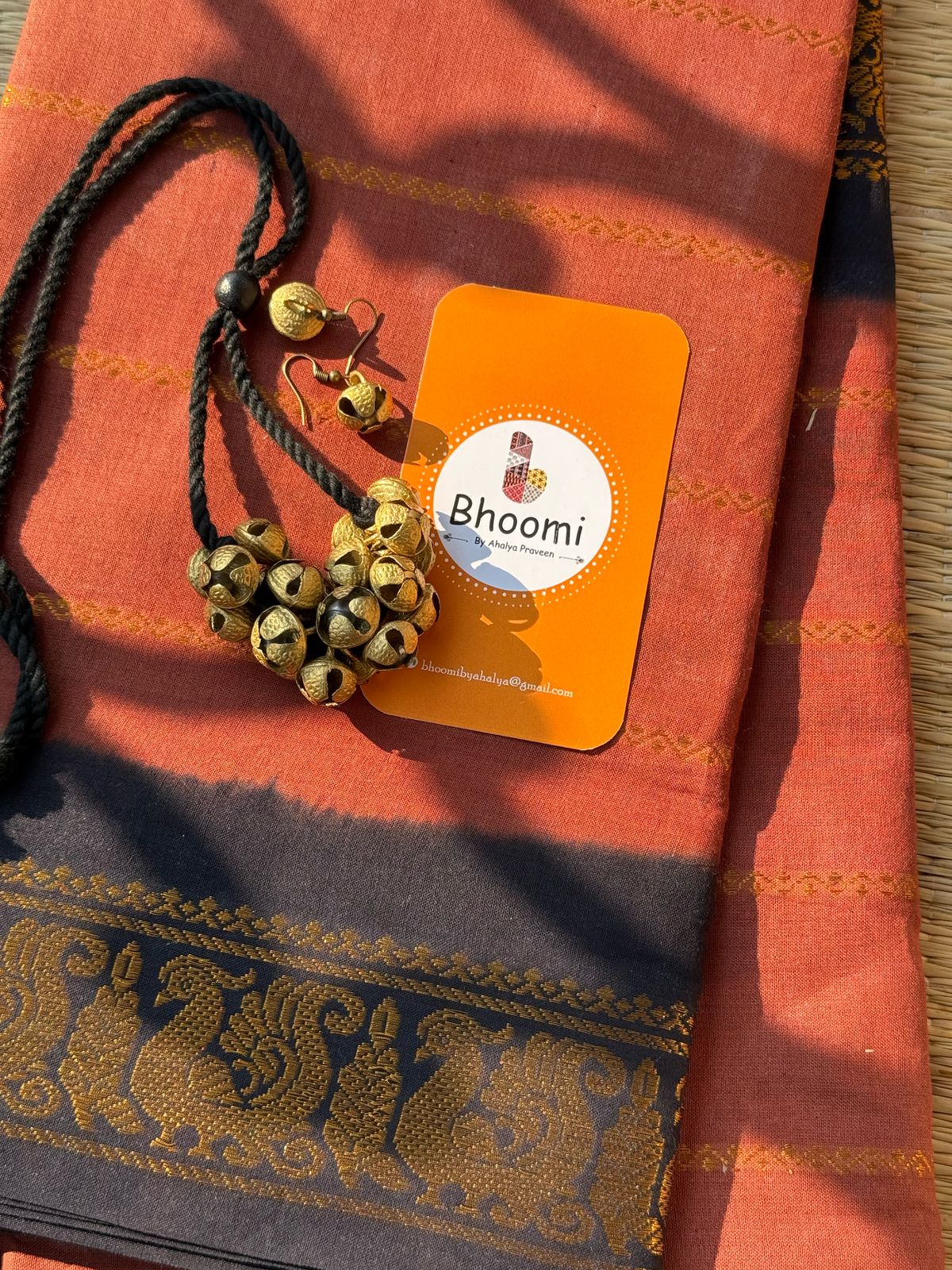 Sungudi cotton paired with chilanga jewels