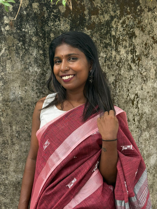 linen cotton saree