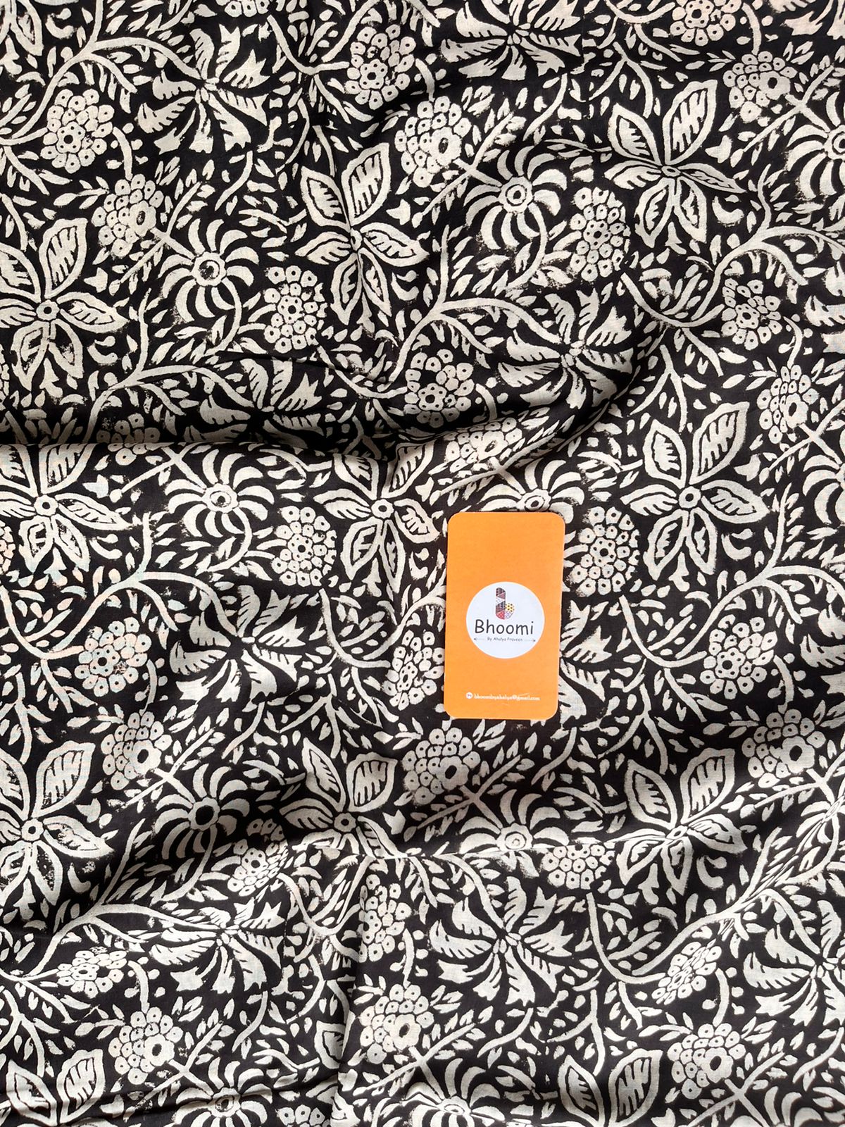 Hand block printed mulmul cotton saree