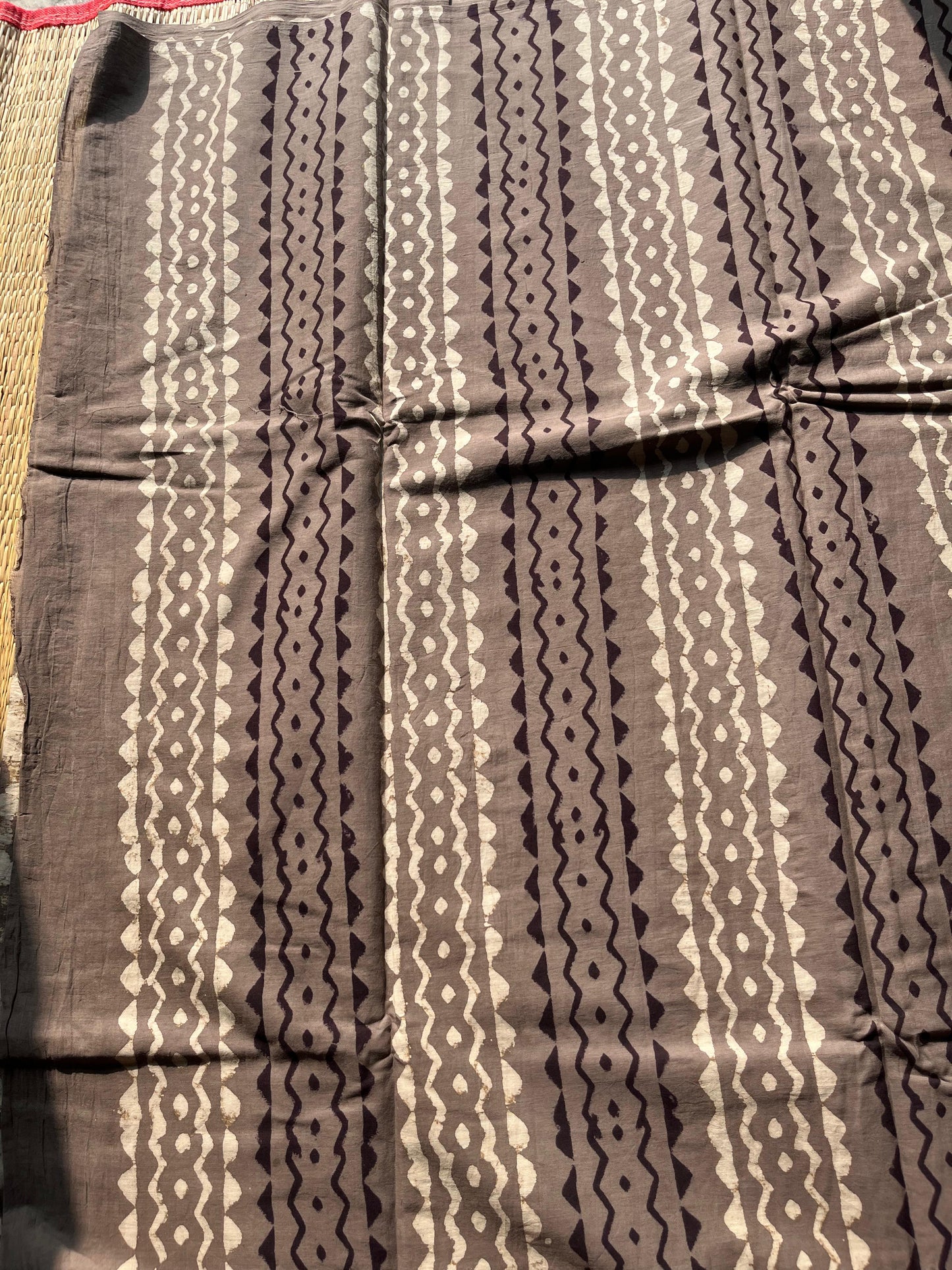 Hand block printed Mulmul cotton saree