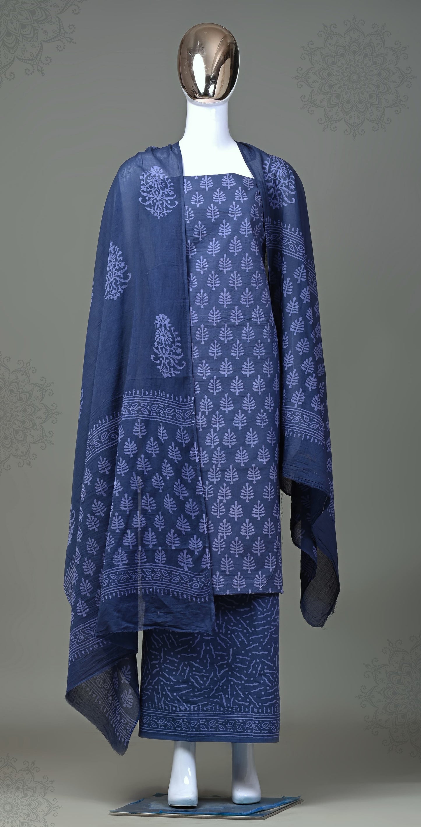 BH007 HAND BLOCK PRINTED MULMUL SALWAR SUIT
