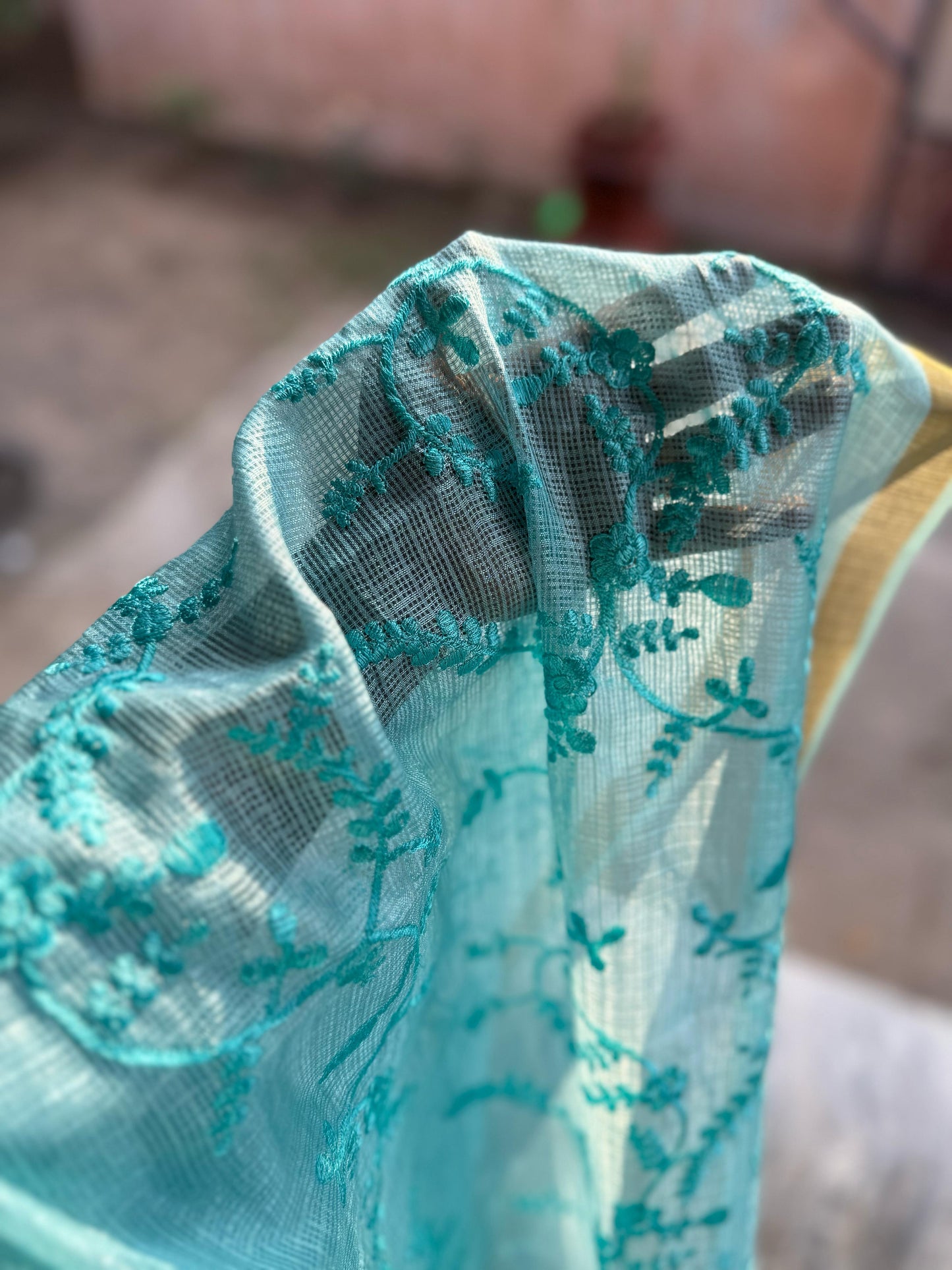 KOTTA COTTON SAREE WITH MACHINE EMBROIDERY