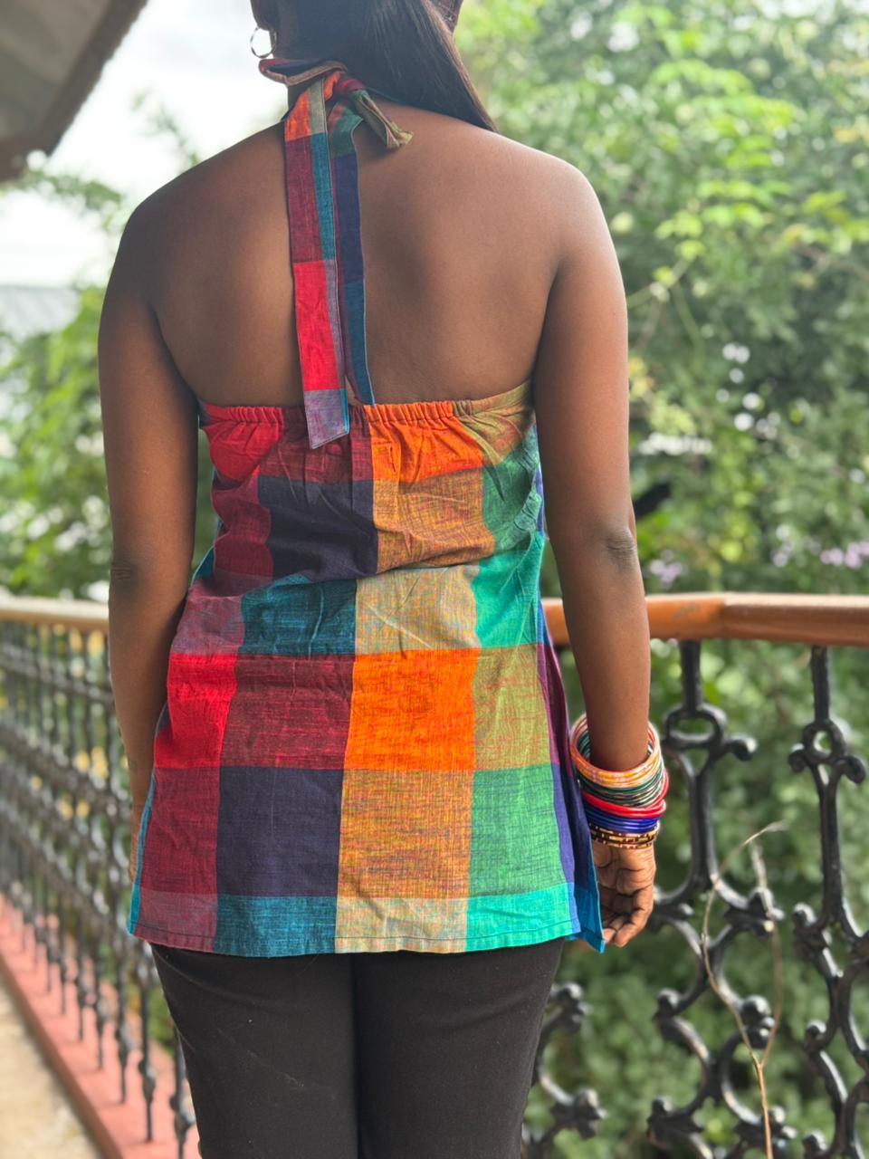 Madras Kattam Tie Top