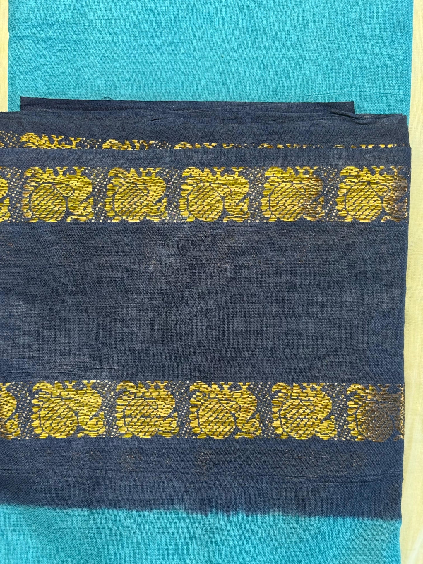 Adyar Sungudi Cotton (Sky blue and Navy blue )