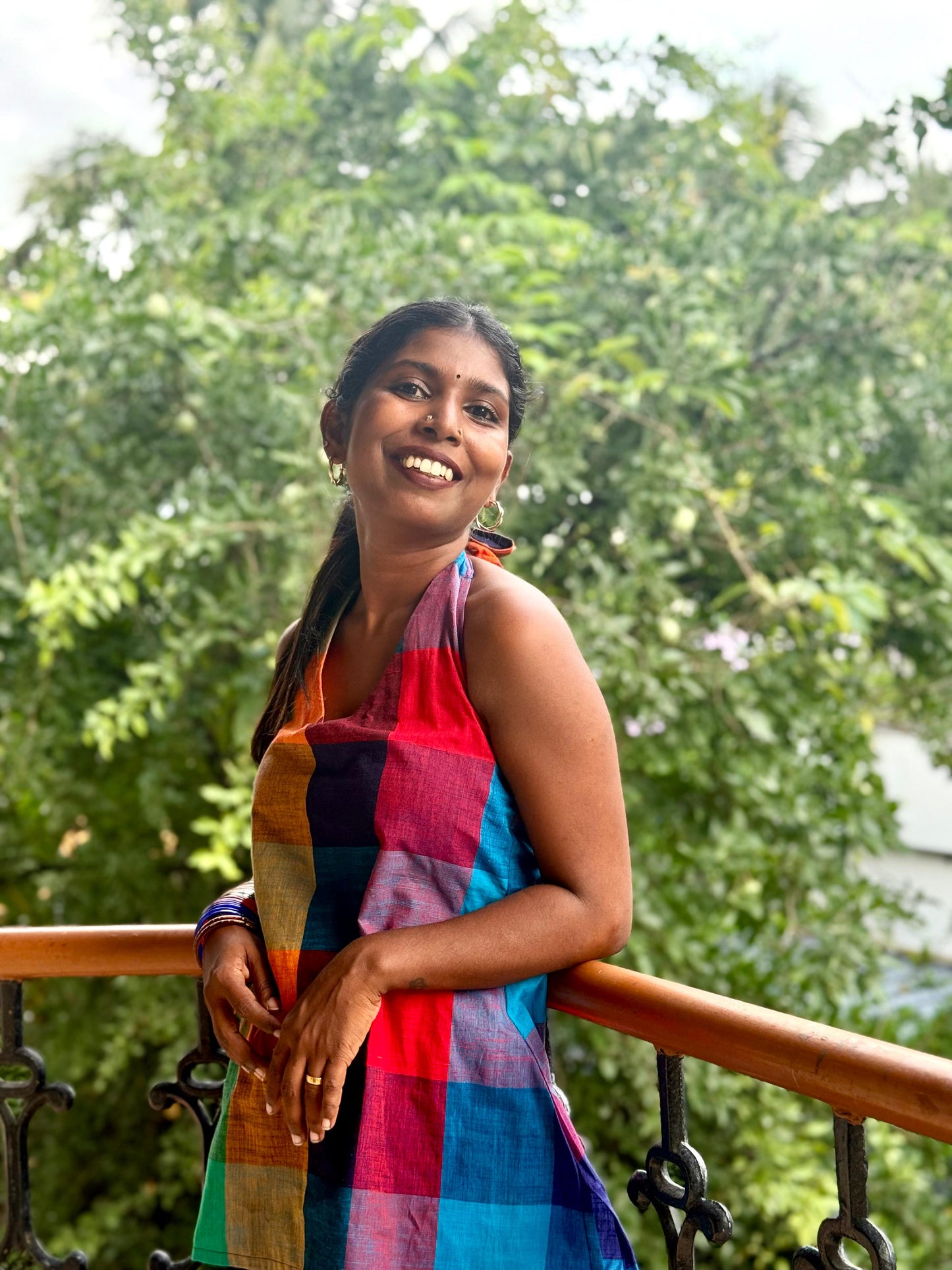 Madras Kattam Tie Top