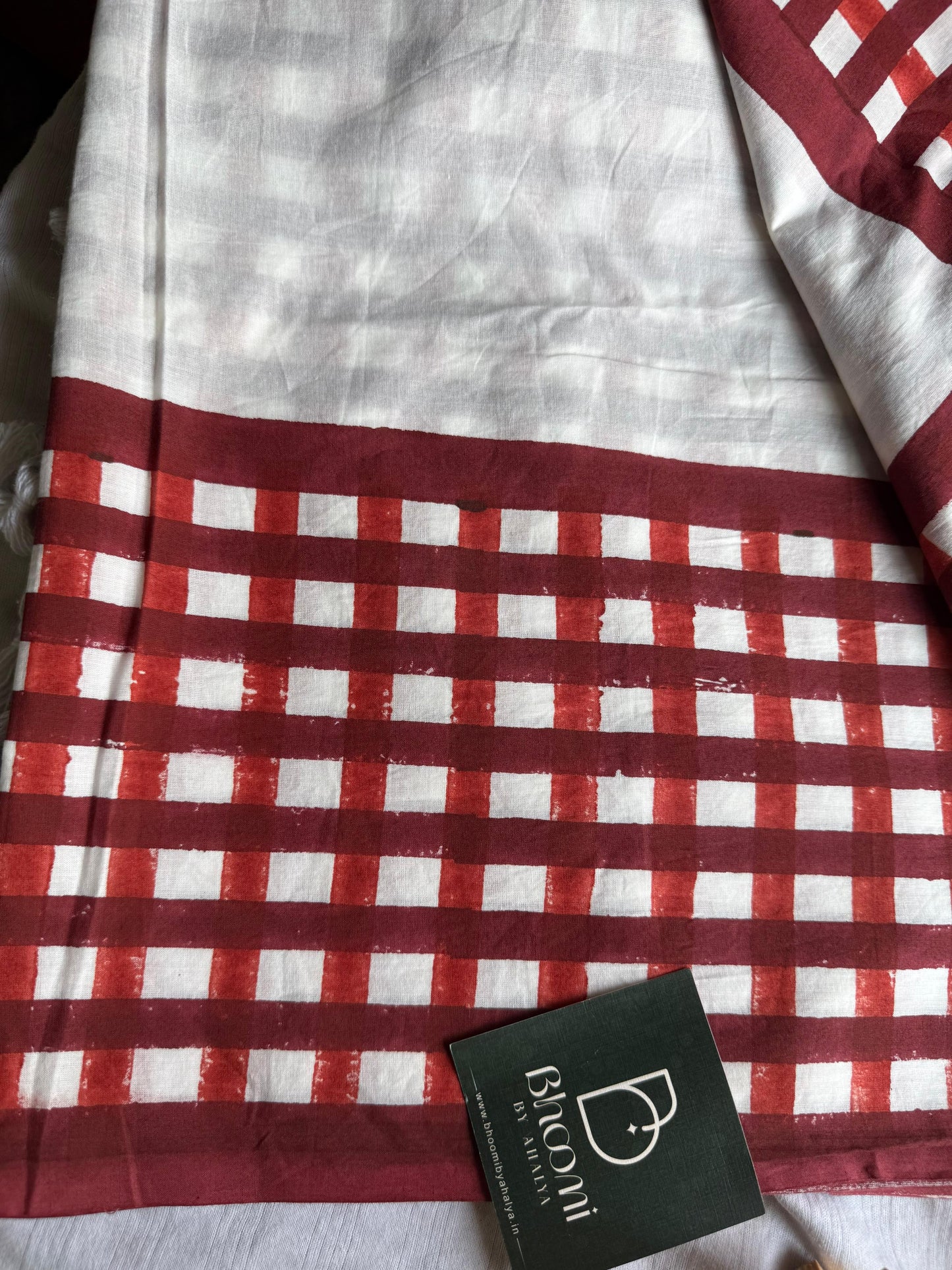 Christmas edition Mulmul cotton saree