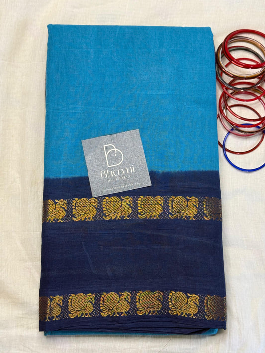 Adyar Sungudi Cotton (Sky blue and Navy blue )