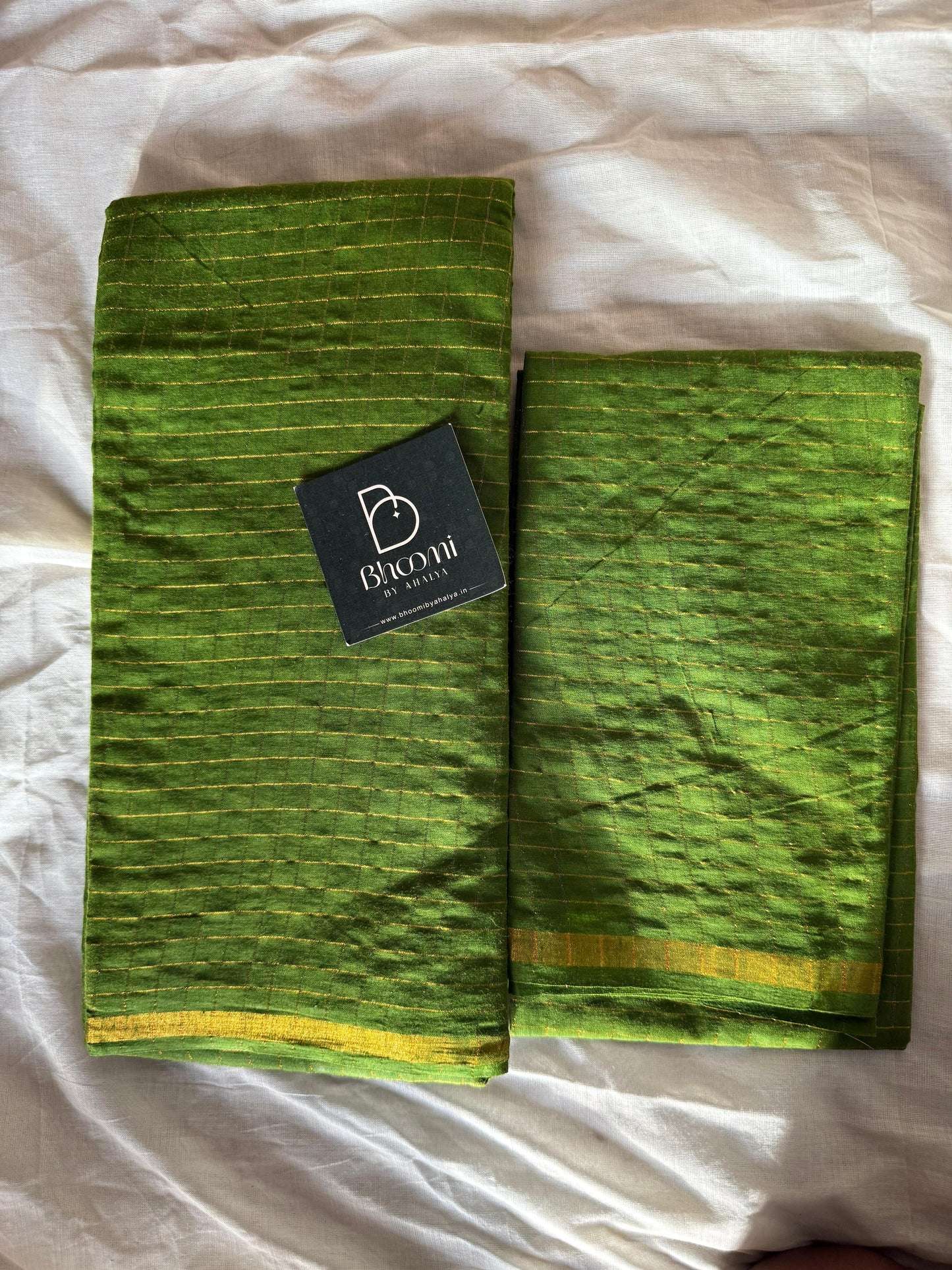 Pentex Sungudi saree (olive green)