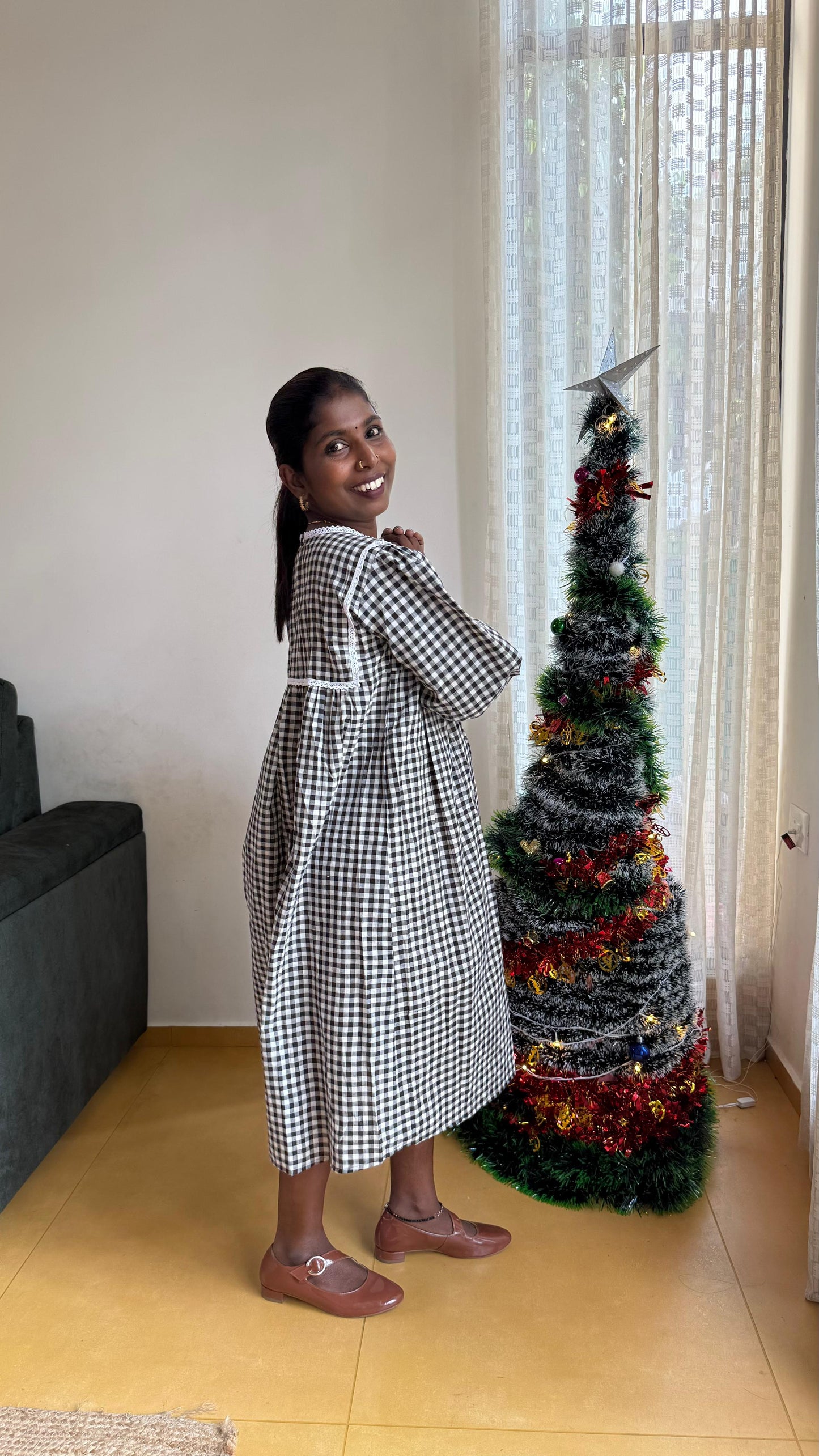 Black and White check dress