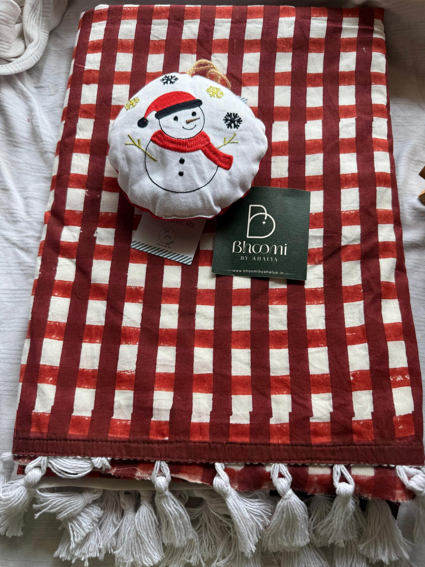 Christmas edition Mulmul cotton saree