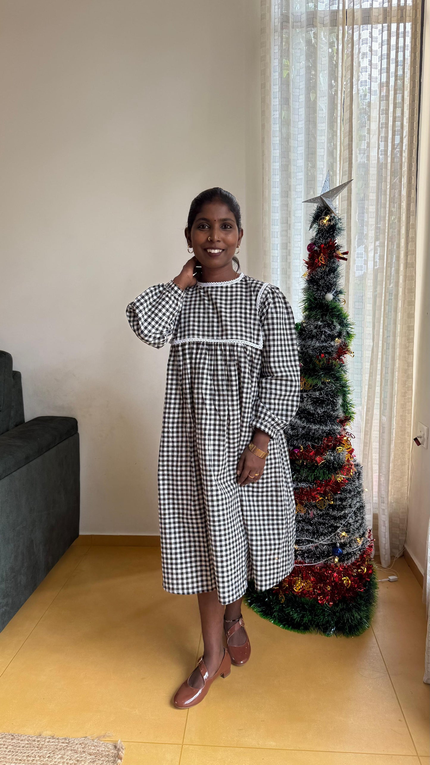 Black and White check dress