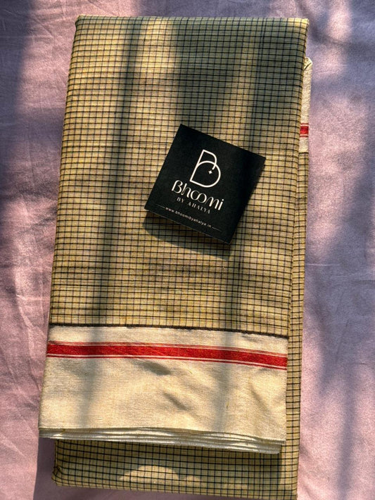 Pattada Achu Saree ( Olive green )