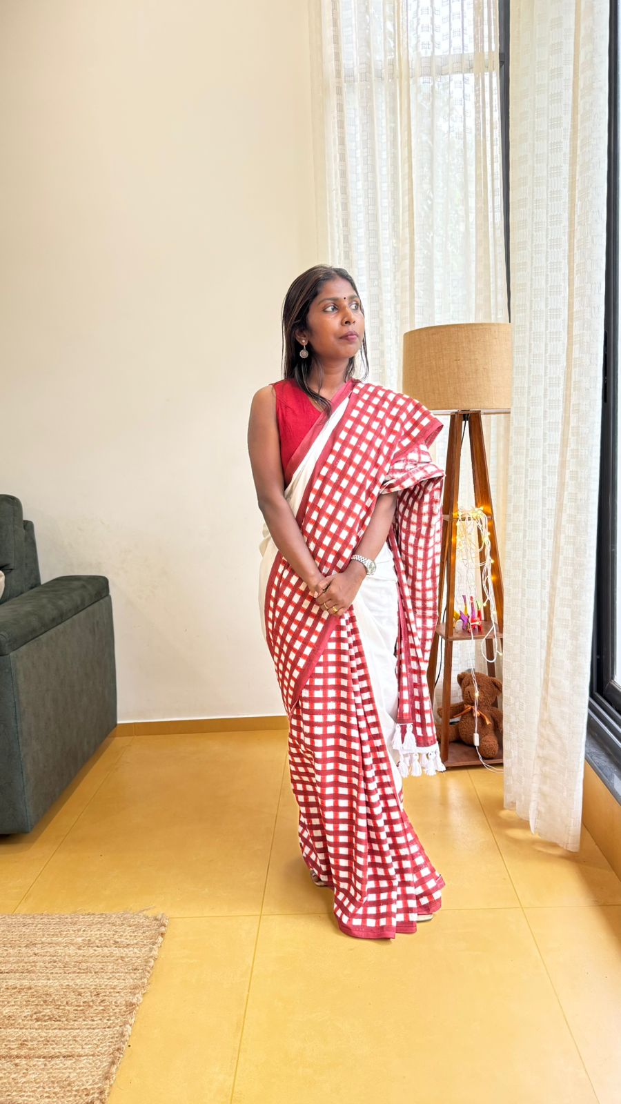 Christmas edition Mulmul cotton saree